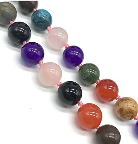 Handmade 10mm Bead Natural Gemstone Necklace