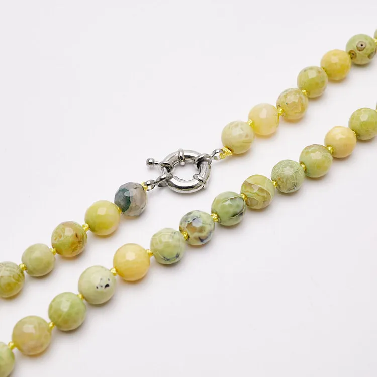 Handmade 10mm Bead Natural Gemstone Necklace