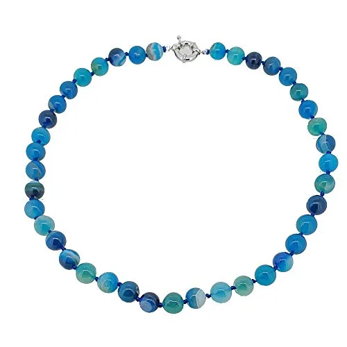 Handmade 10mm Bead Natural Gemstone Necklace