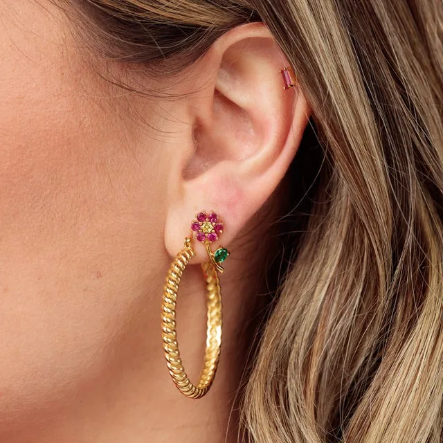Hannah Martin Twist Hoop Earrings - GP/Silver - SPG-344