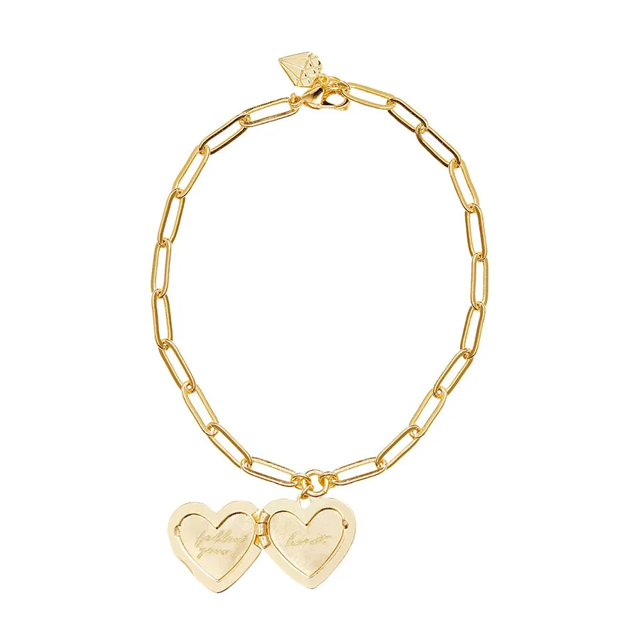 Heart Gold Locket Bracelet