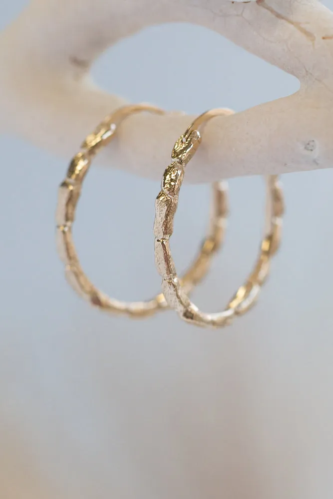 Hoops ~ Coral Large in Gold