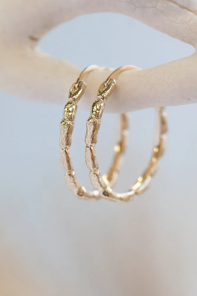 Hoops ~ Coral Large in Gold