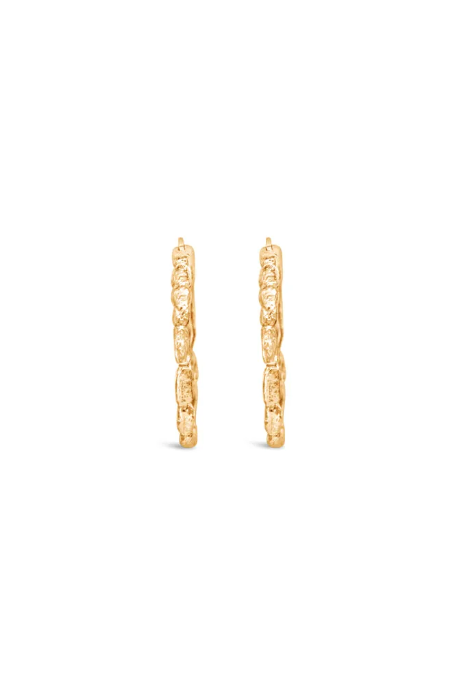 Hoops ~ Coral Large in Gold