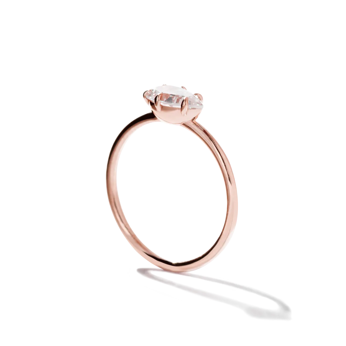 Horizontal Diamond Engagement Ring