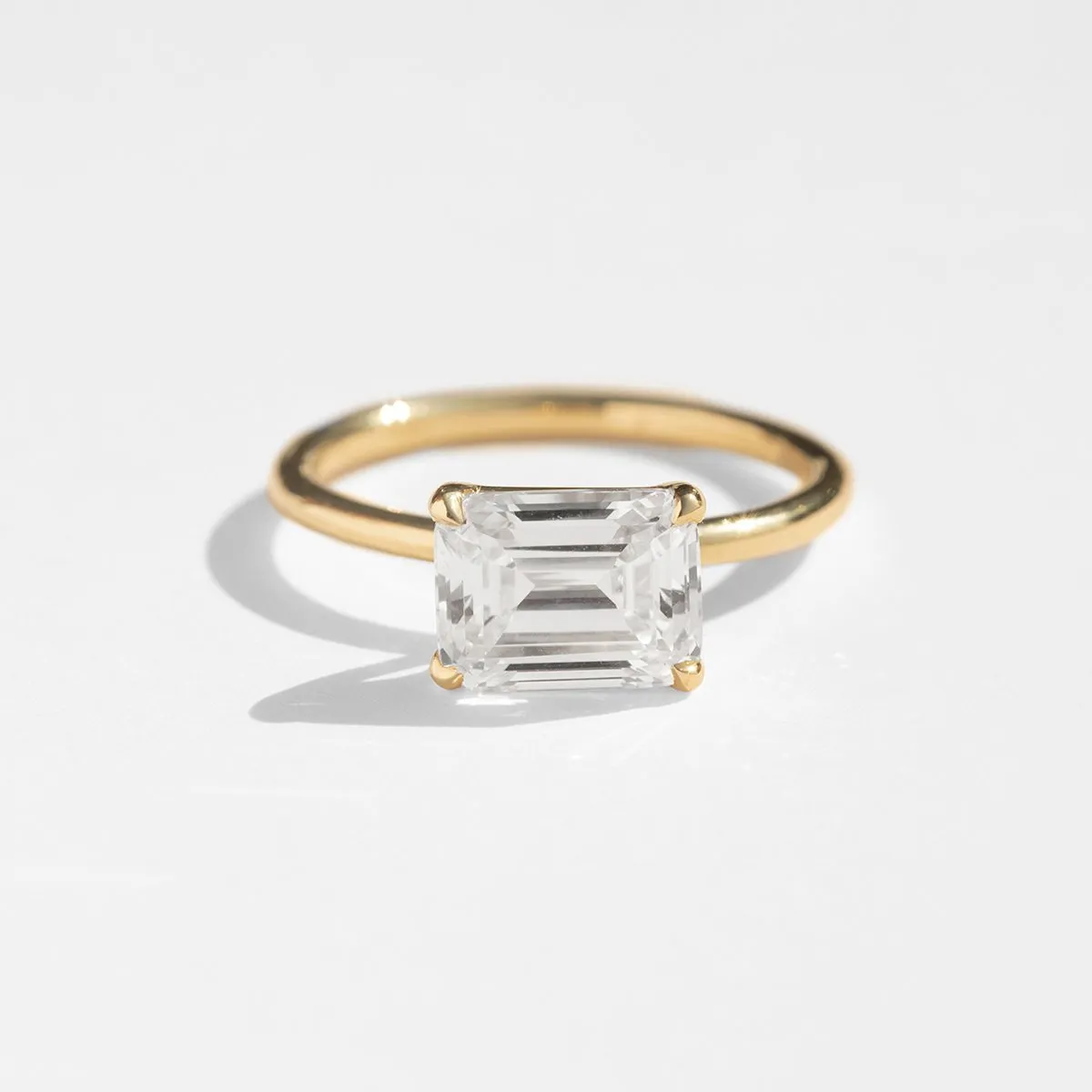 Horizontal Diamond Engagement Ring
