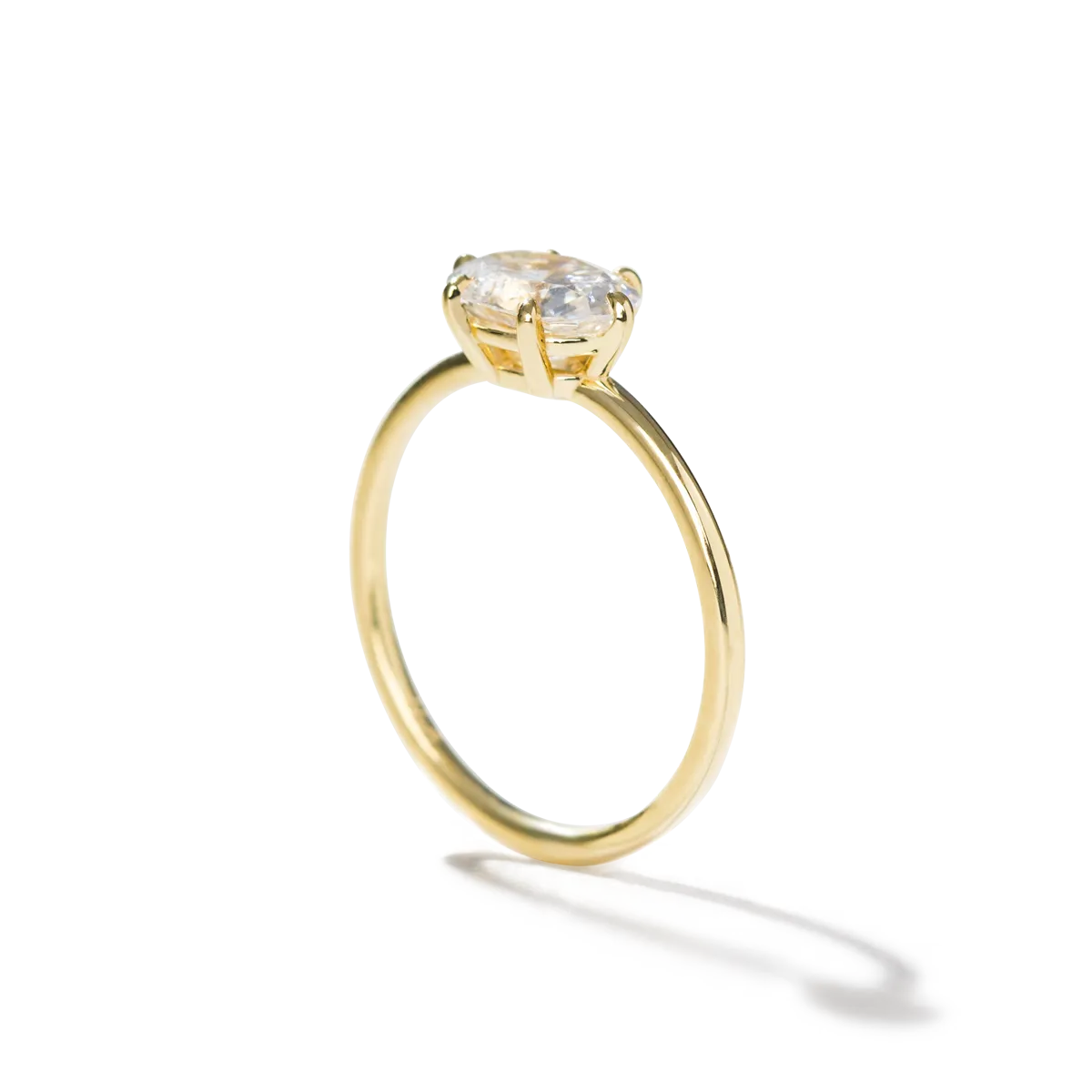 Horizontal Diamond Engagement Ring