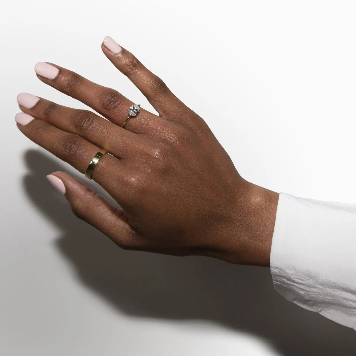 Horizontal Diamond Engagement Ring