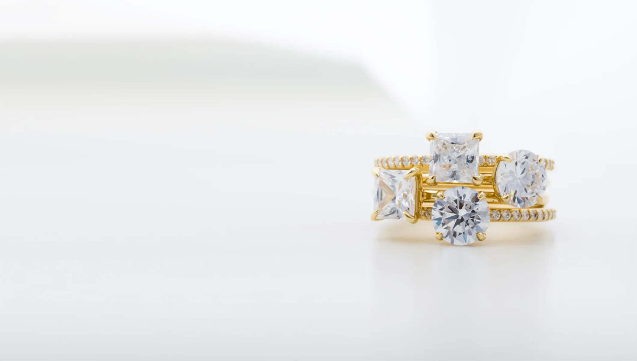 Horizontal Diamond Engagement Ring