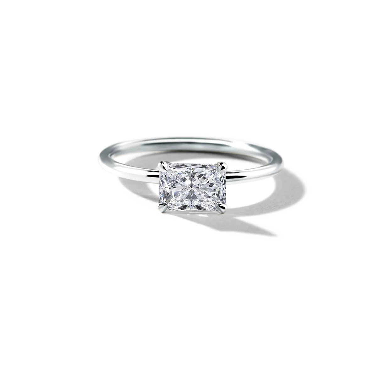 Horizontal Diamond Engagement Ring