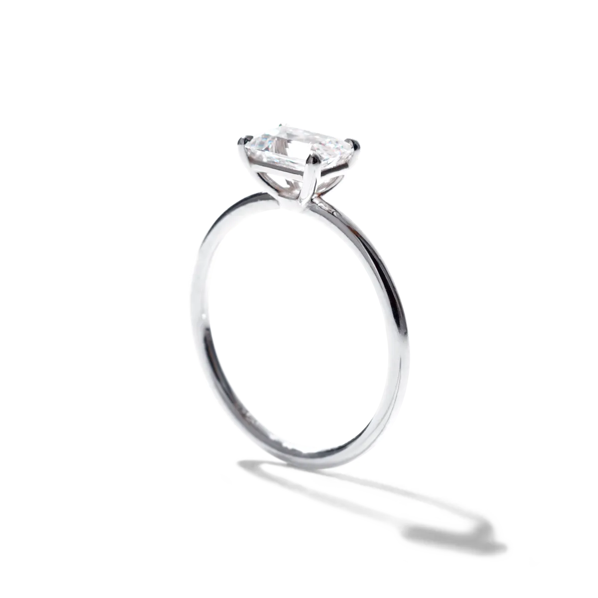 Horizontal Diamond Engagement Ring