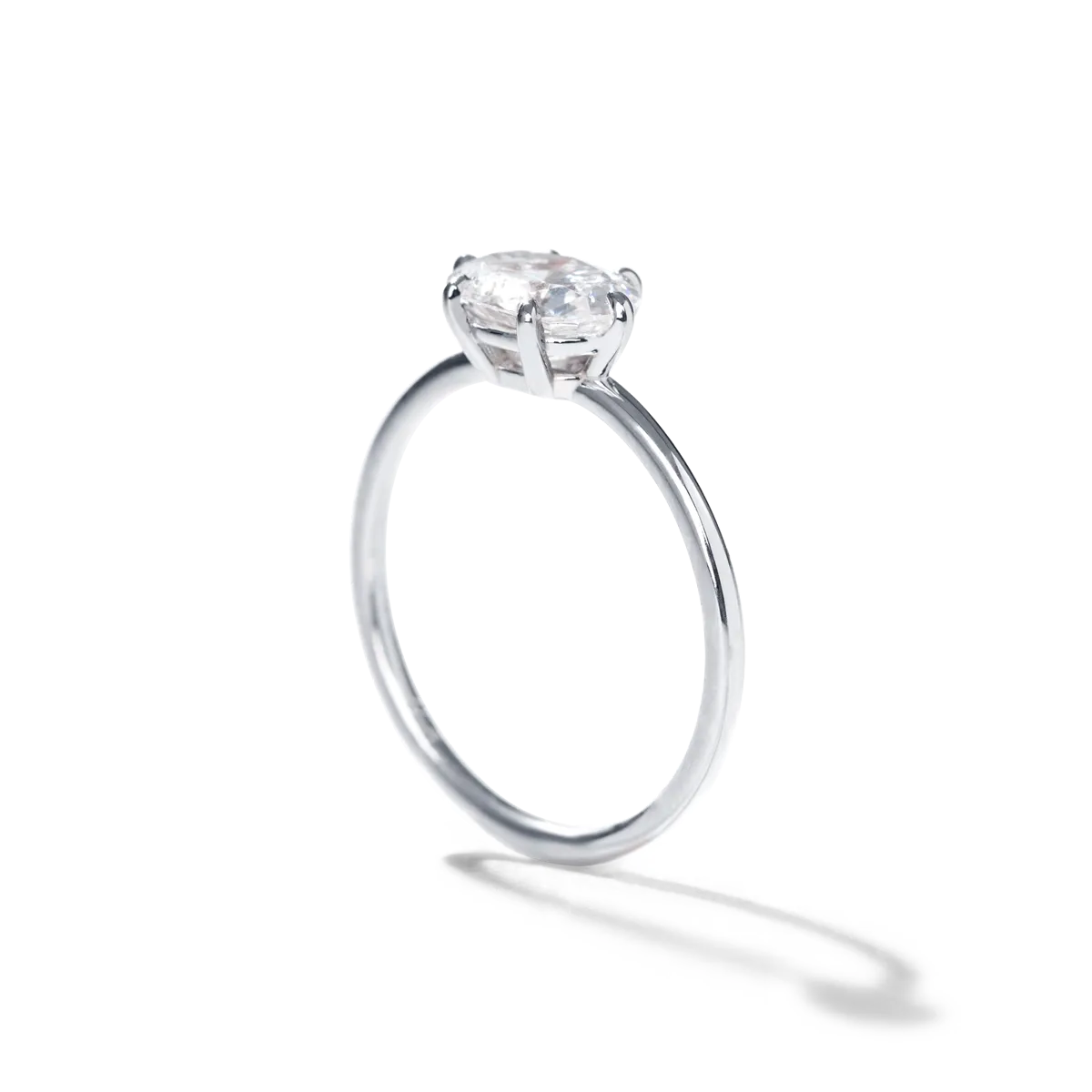 Horizontal Diamond Engagement Ring