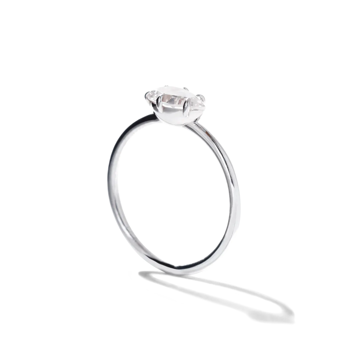 Horizontal Diamond Engagement Ring