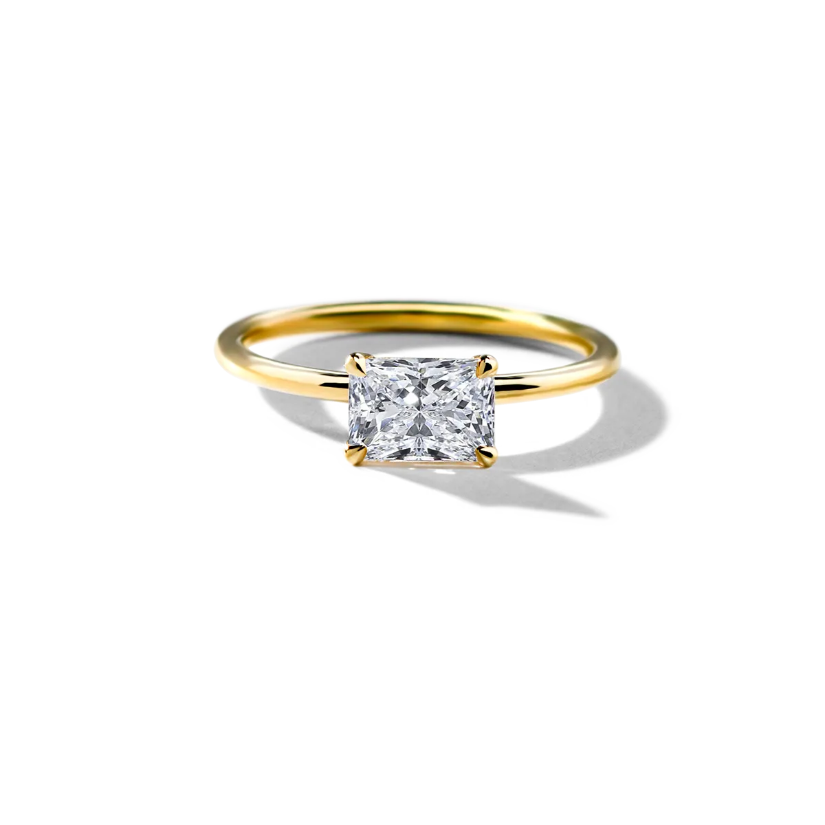 Horizontal Diamond Engagement Ring