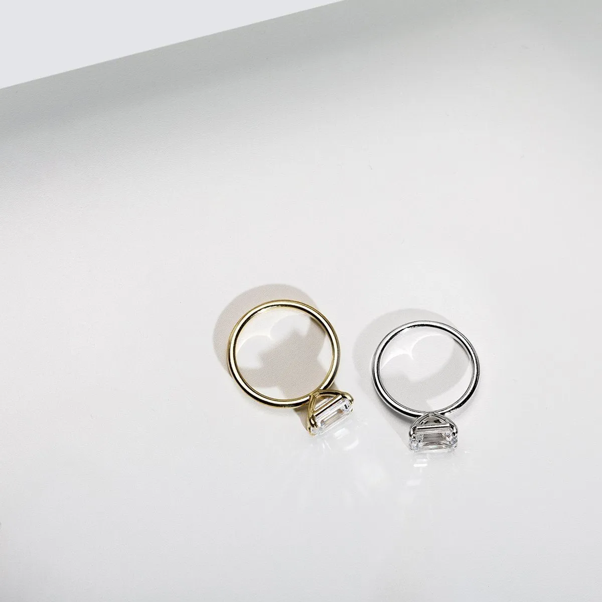 Horizontal Diamond Engagement Ring