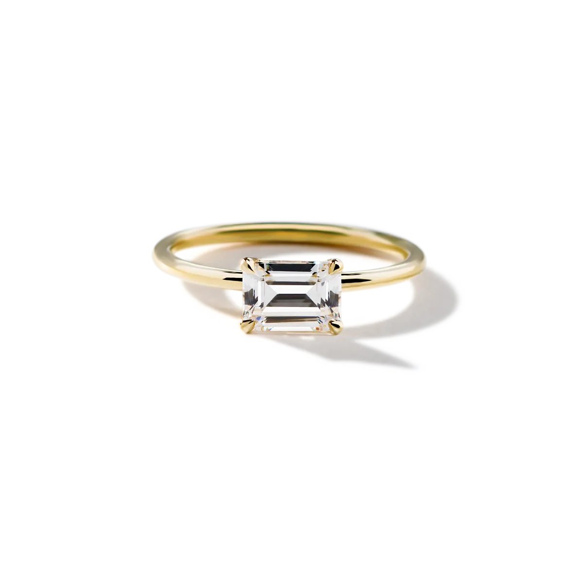 Horizontal Diamond Engagement Ring