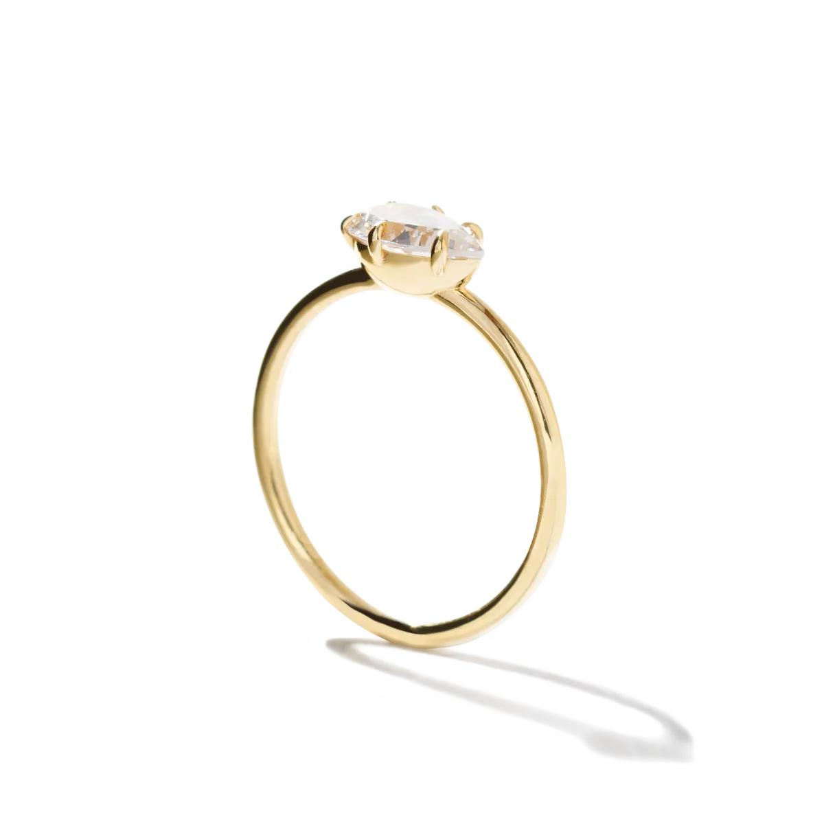 Horizontal Diamond Engagement Ring