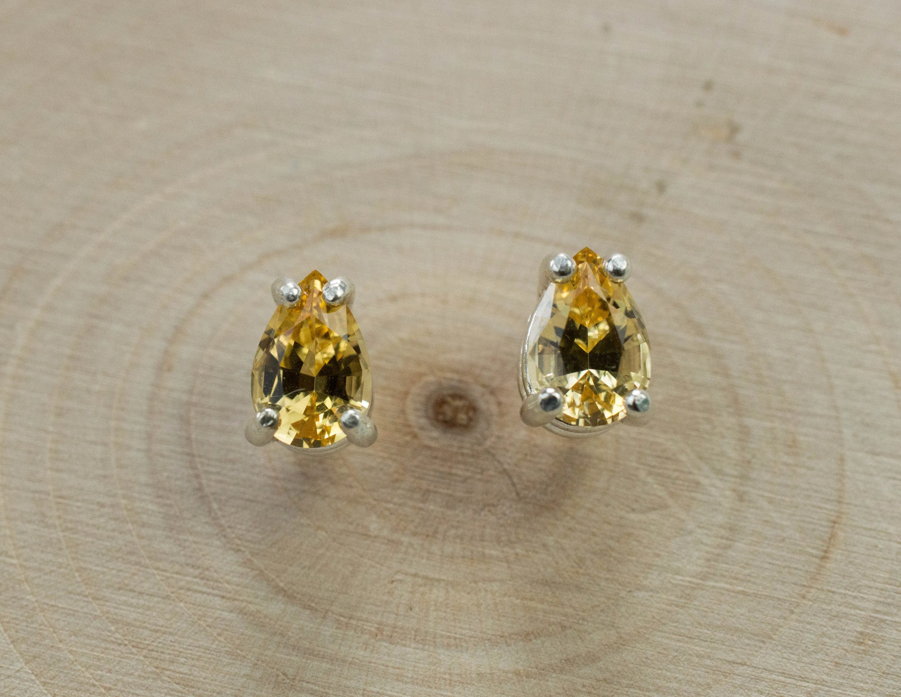 Imperial Topaz Earrings; Natural Untreated Brazil Topaz; 1.350cts