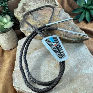 Inlaid Sterling Silver Bolo by Albert Nells