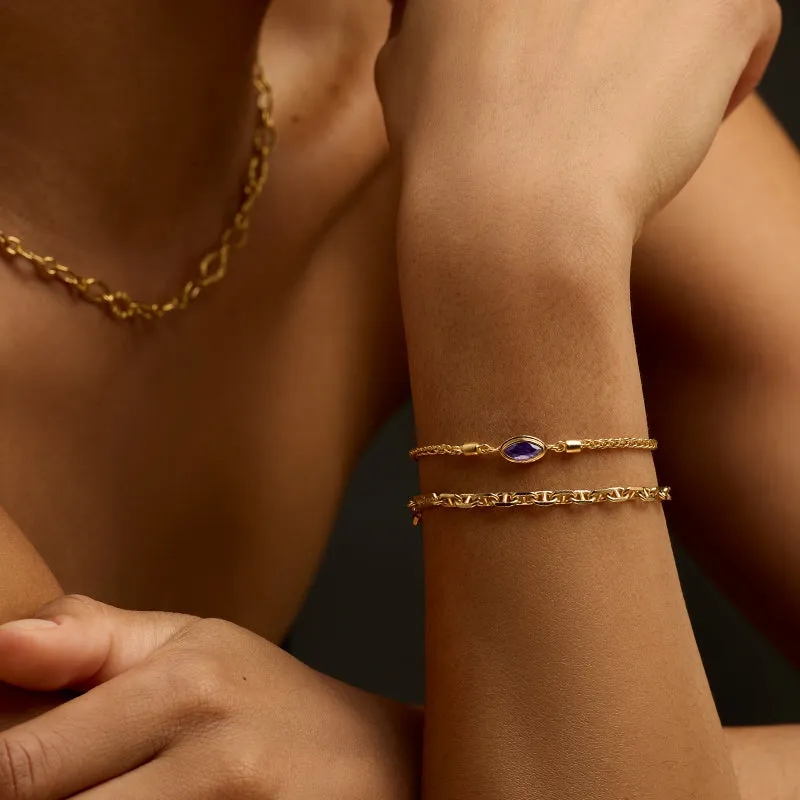 Iris Bracelet, Iolite, Gold