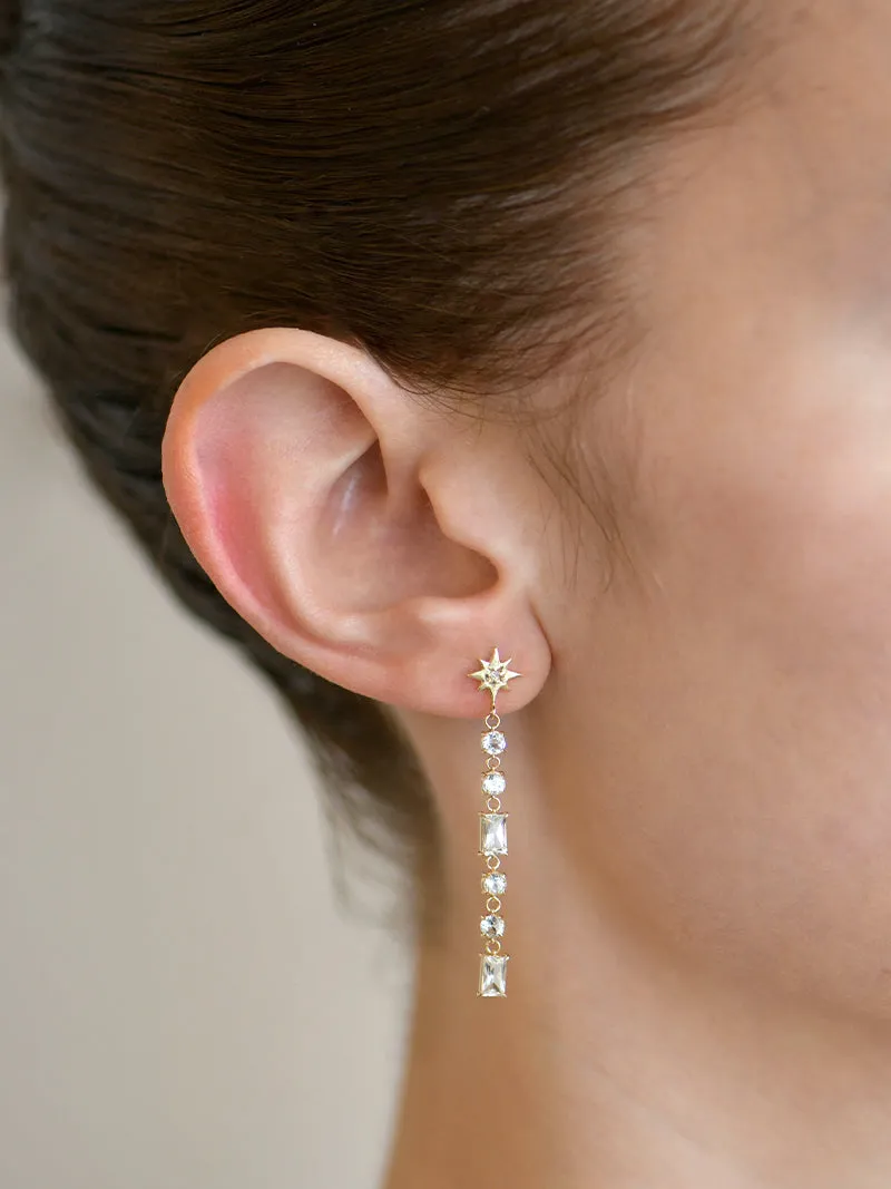 Jac Jo Celeste Baguette Linear Drop Earring
