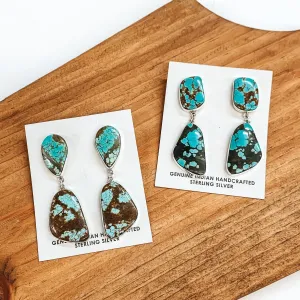 JB | Navajo Handmade Sterling Silver and Turquoise Drop Earrings