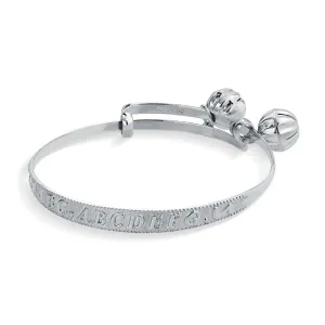 Jingle Bells Bangle Bracelet .925 Sterling Silver Bells Silver Plated