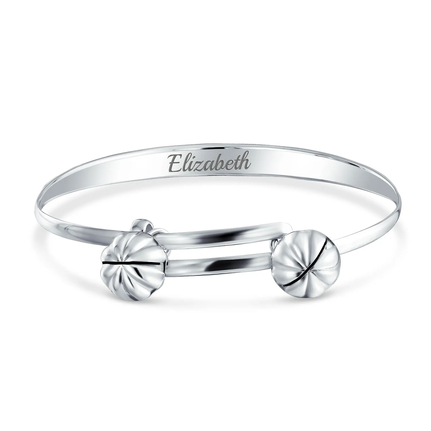 Jingle Bells Bangle Bracelet .925 Sterling Silver Bells Silver Plated