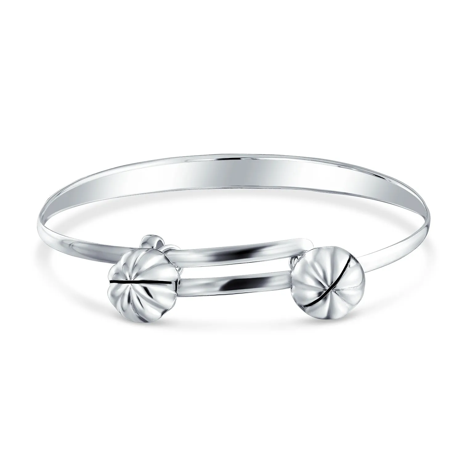 Jingle Bells Bangle Bracelet .925 Sterling Silver Bells Silver Plated
