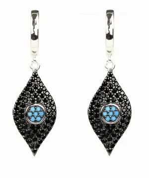 LAYLA EVIL EYE STERLING SILVER EARRINGS
