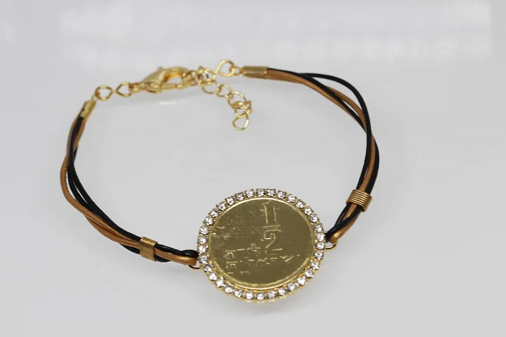 LEATHER COIN BRACELET