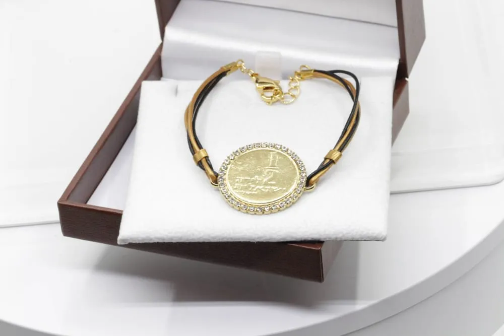 LEATHER COIN BRACELET