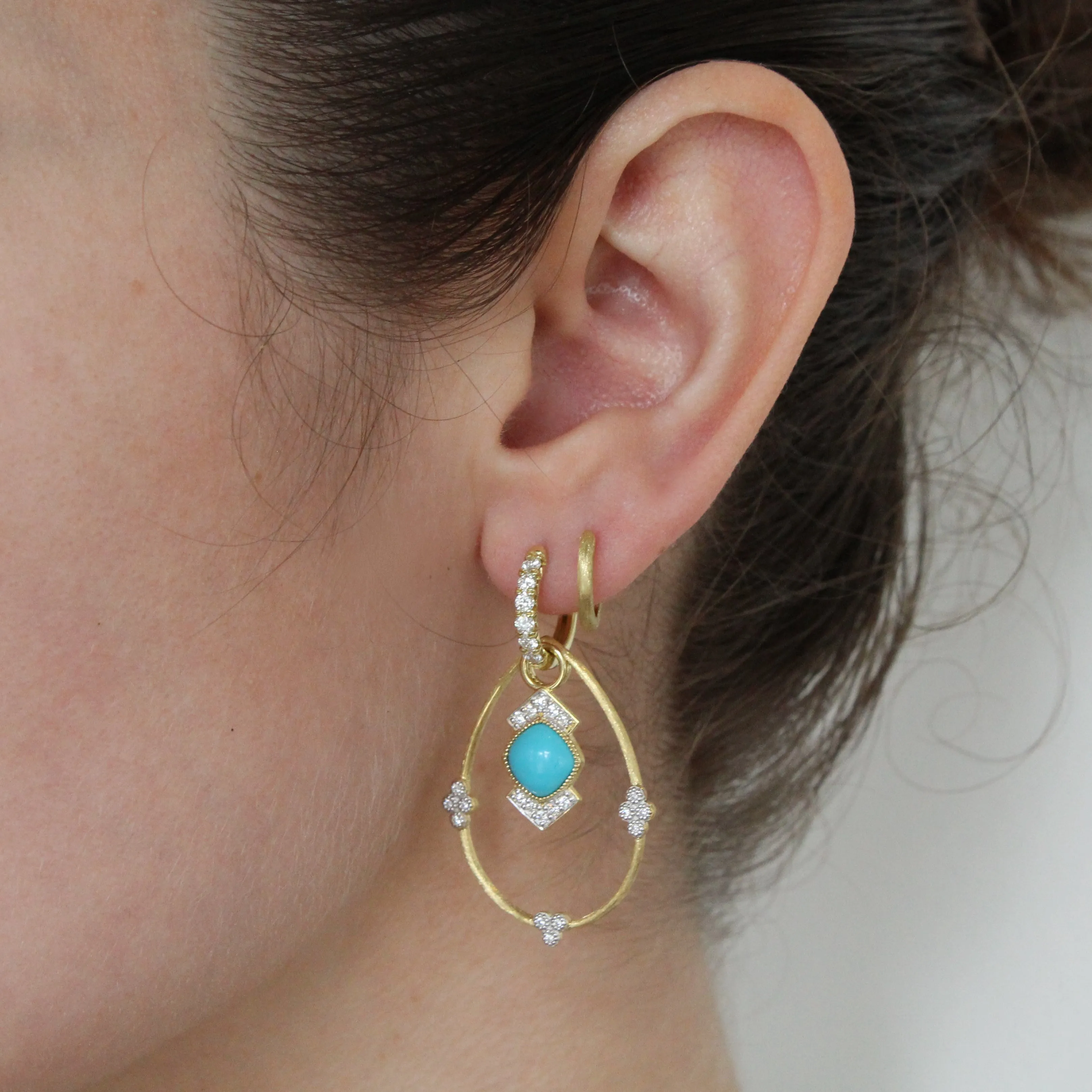 Lisse Cushion Cut Turquoise Earring Charms