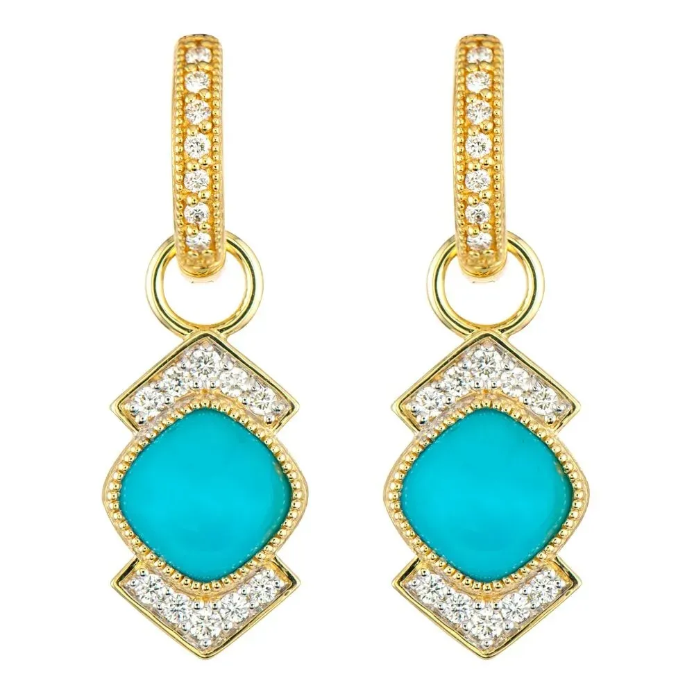 Lisse Cushion Cut Turquoise Earring Charms