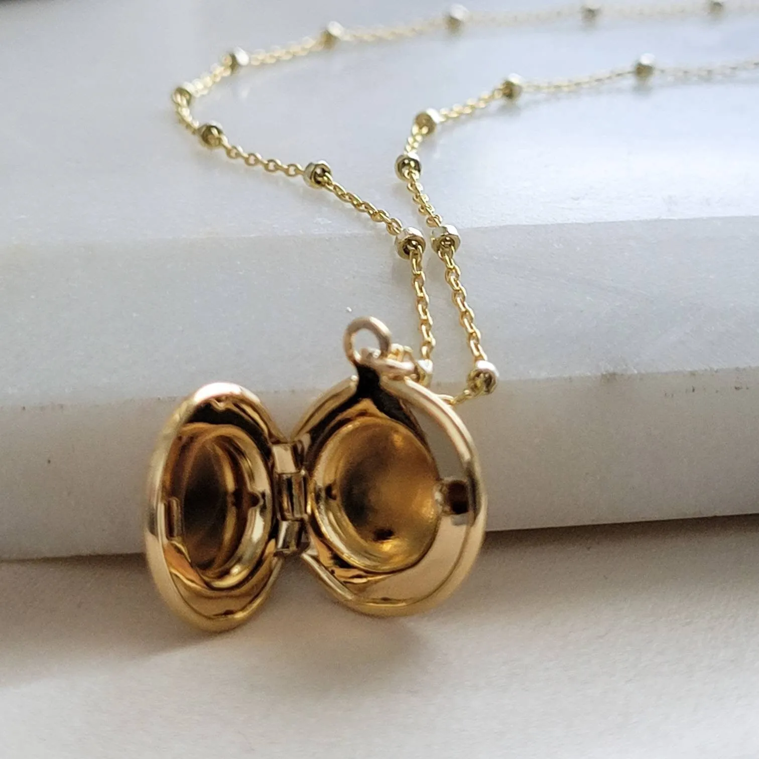 Little Gold Locket Necklace