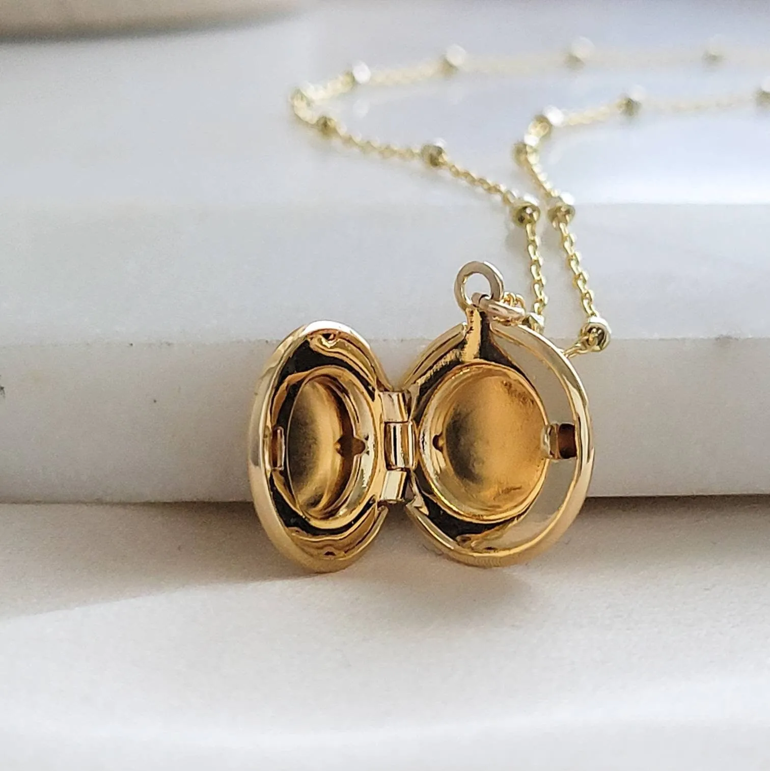 Little Gold Locket Necklace