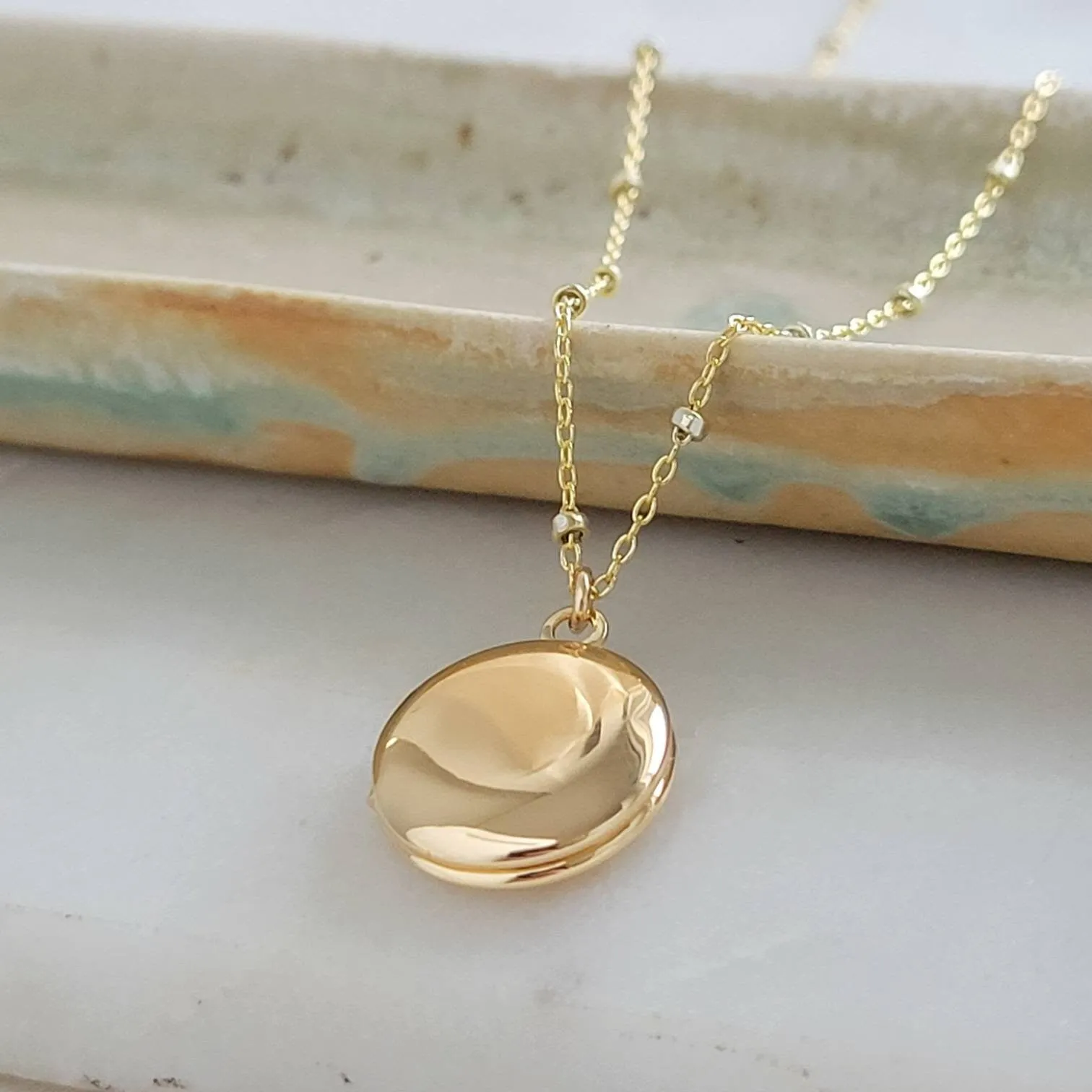 Little Gold Locket Necklace
