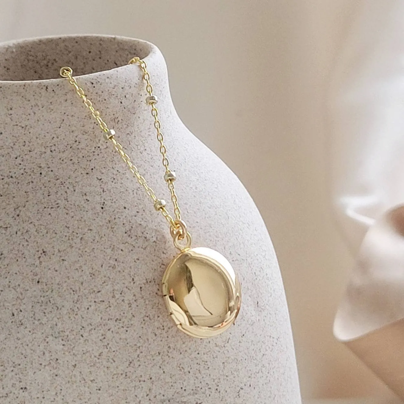Little Gold Locket Necklace