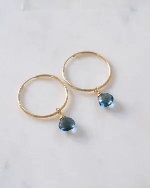 London Blue Topaz Hoop Earrings
