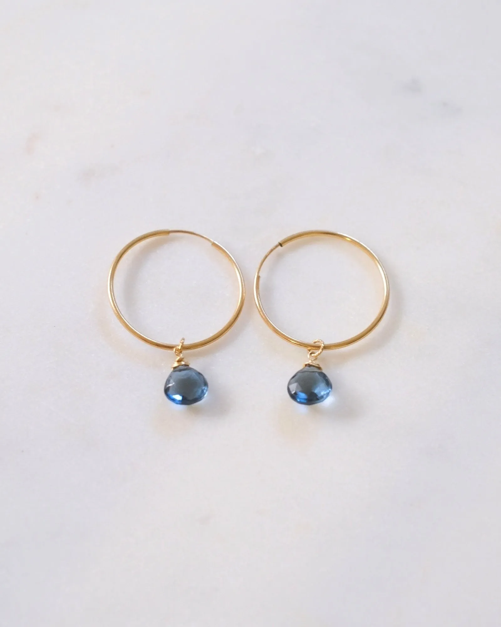 London Blue Topaz Hoop Earrings