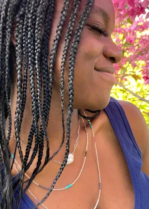 Long Gemstone Wrap Necklace