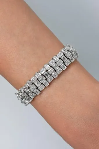 Magnificent Emerald Cut Diamond Bracelet