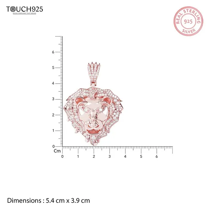 Majestic Roar Zircon Studded Rose Gold Locket