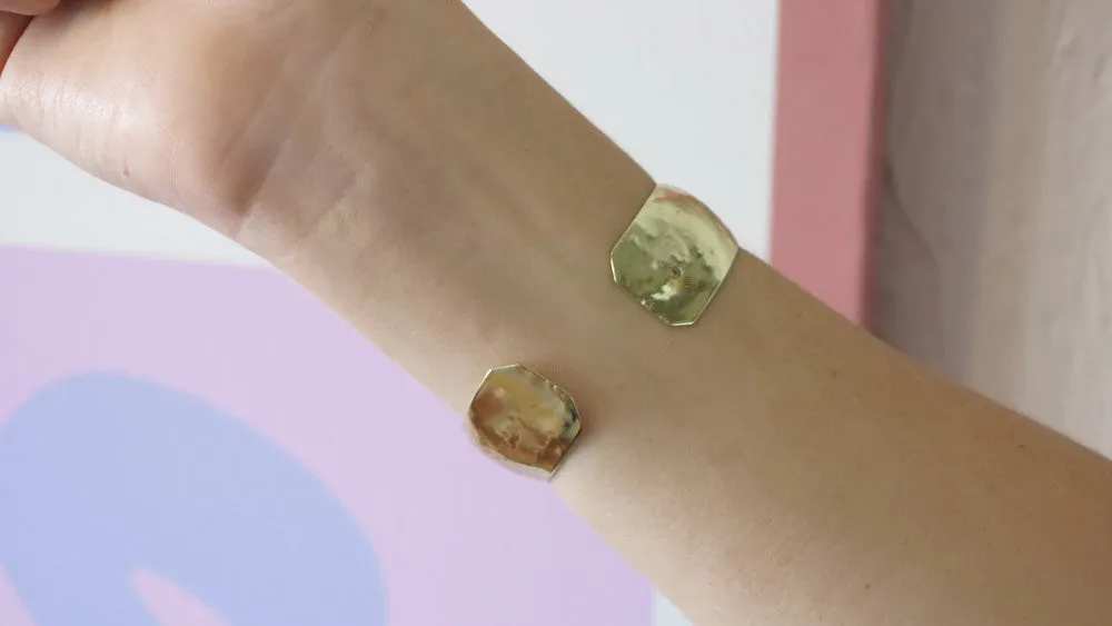 Medium Gold Hammered Cuff