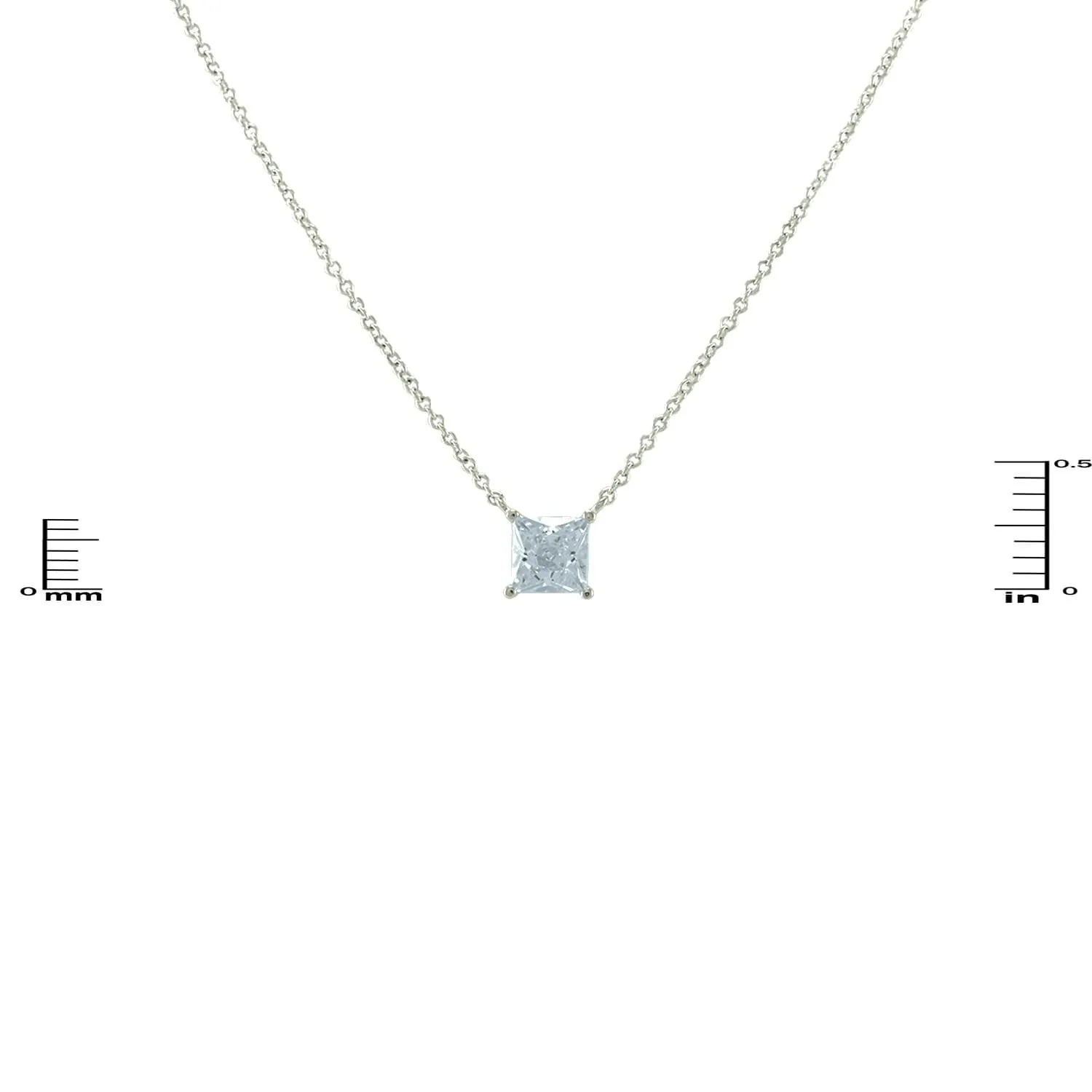 Meg Princess Cut Pendant – 6mm | 1ct