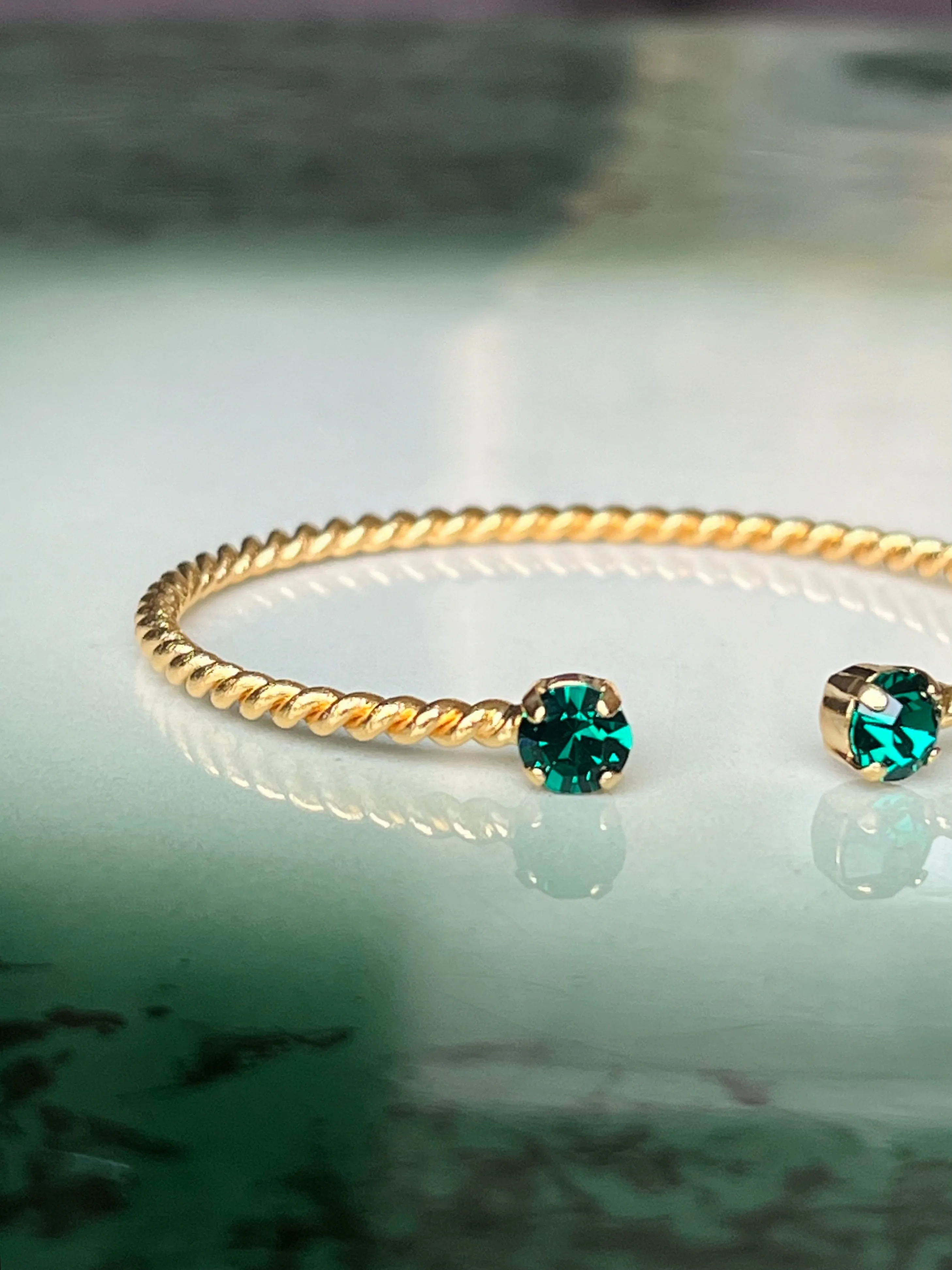 Mini twisted bracelet - emerald