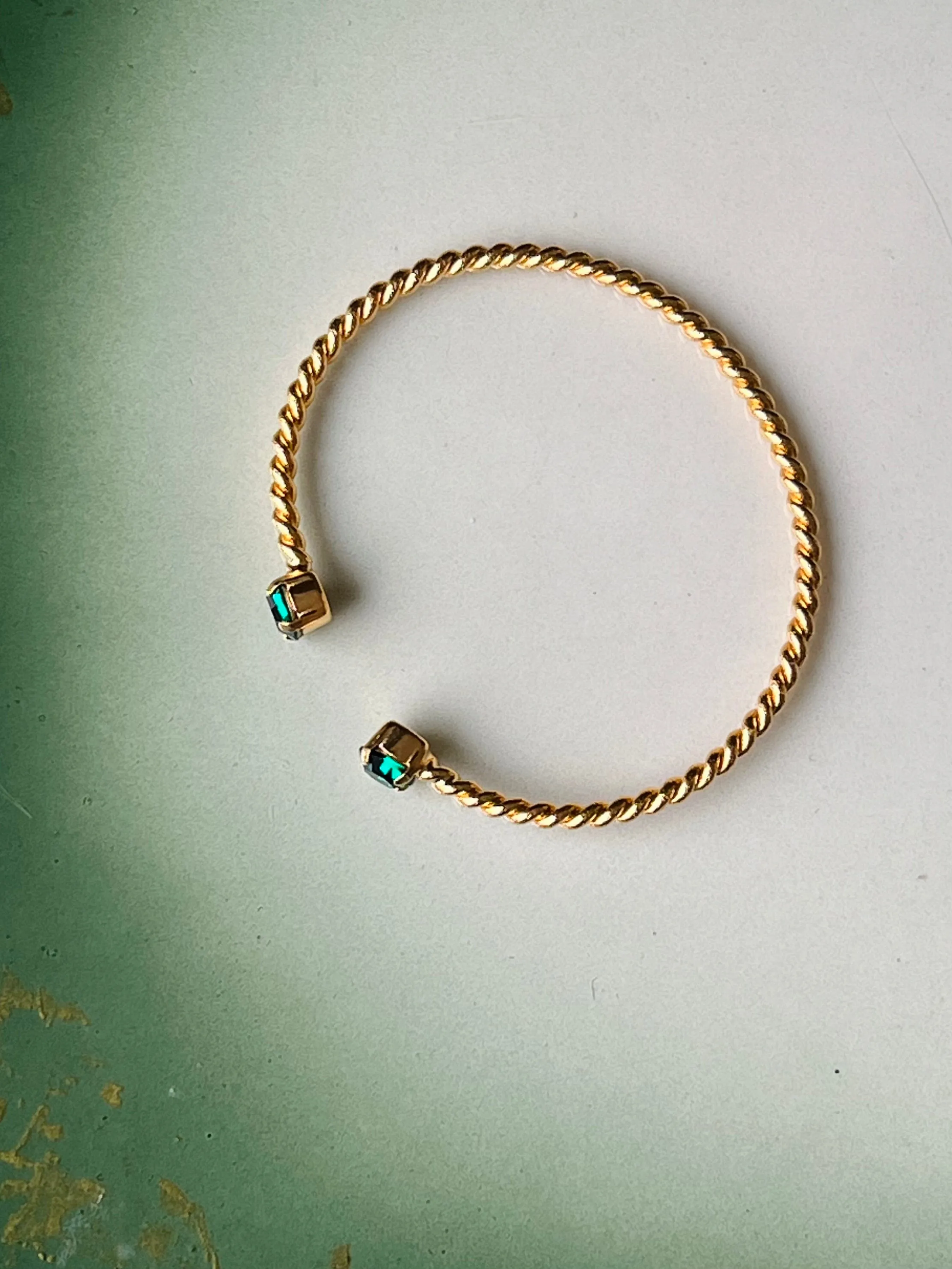 Mini twisted bracelet - emerald