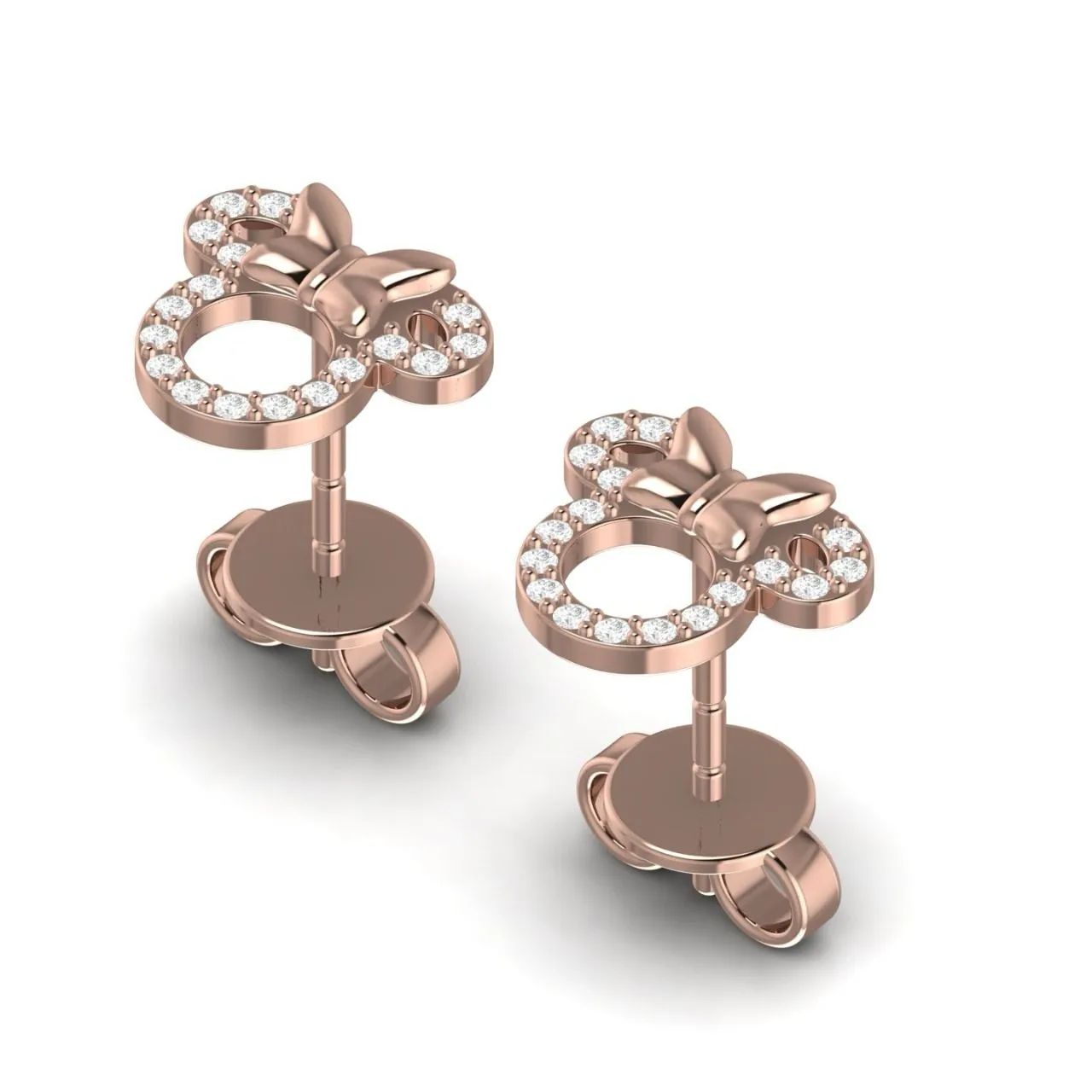 Minnie Natural Diamond Stud Earrings in 18K Gold