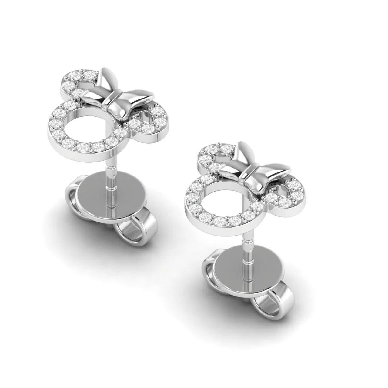 Minnie Natural Diamond Stud Earrings in 18K Gold