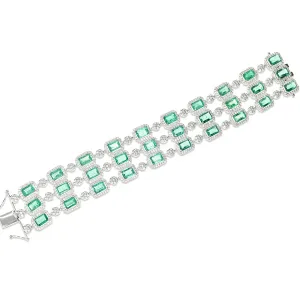 Multi Layered Emerald Diamond Bracelet